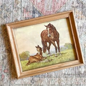 Vintage Framed Horse Picture